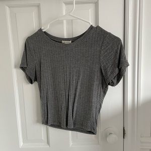 Grey cotton cropped t shirt